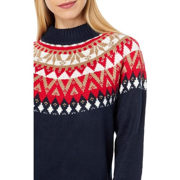 NWT Tommy Hilfiger Half-Snowflake Raglan Sweater J2XS0789 XL Sky Captain Blue - Picture 3 of 4